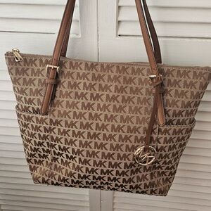 Michael Kors Tan & Brown Logo Tote